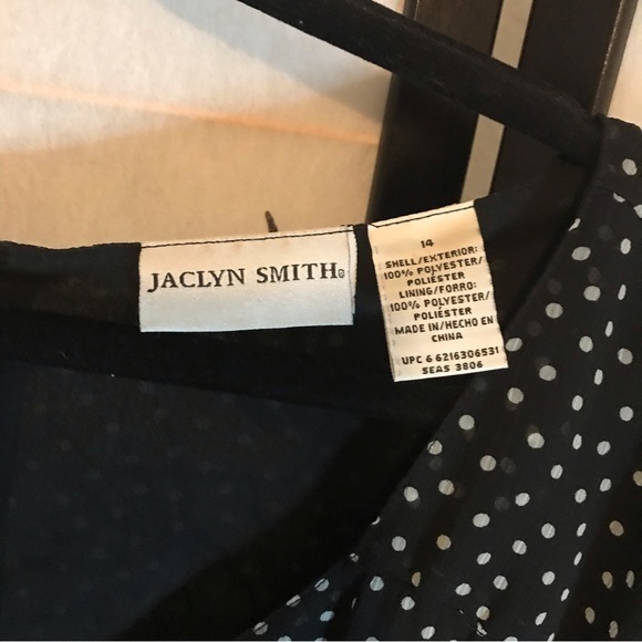 Jaclyn Smith Navy Blue Polkadot Dress - Picture 3 of 4